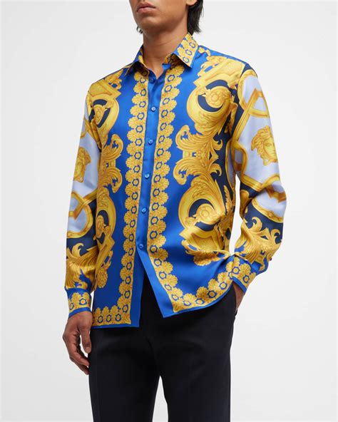 versace mens silk shirt free shipping